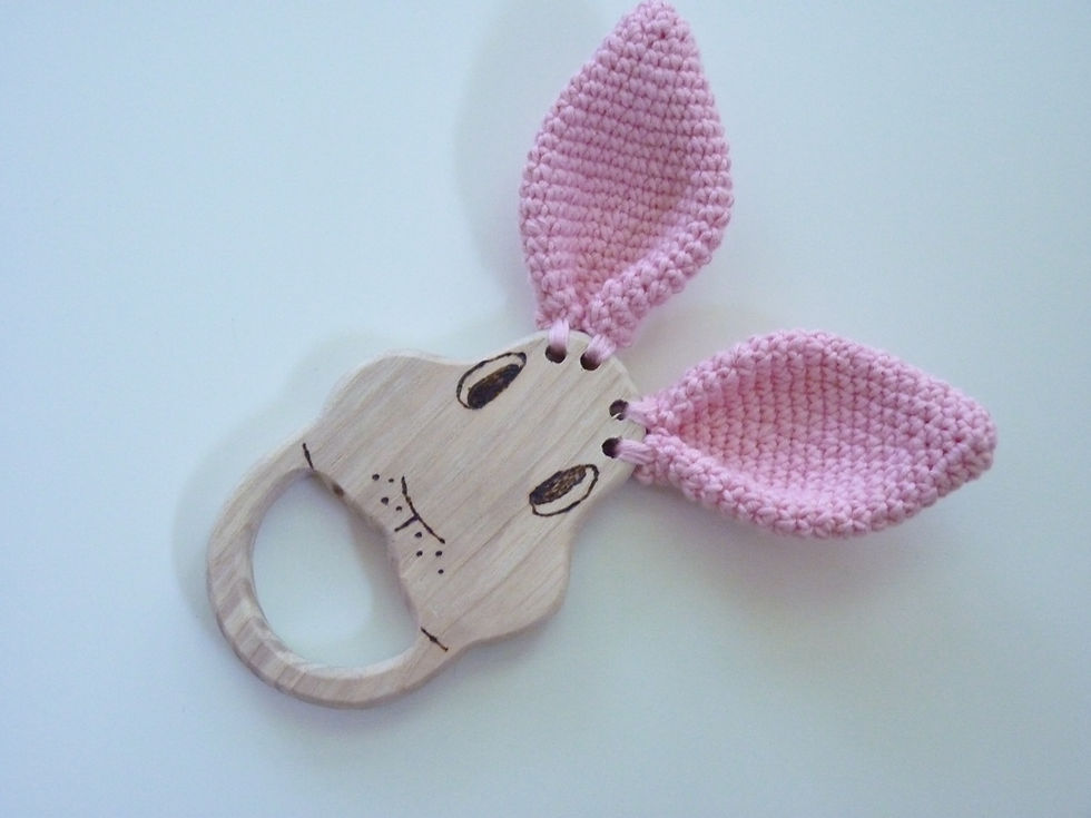 Thumbnail: Crocheted bunny "Rabbit" teething ring