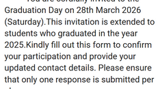 Graduation Day Meet – Registration Form (4th April 2026)                                    