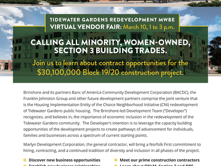 Tidewater Gardens Redevelopment MWBE - Virtual Vendor Fair