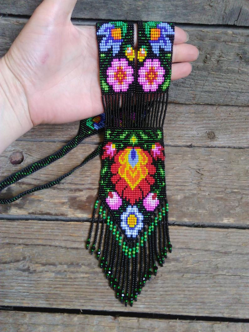 Seed beaded ethnic necklace