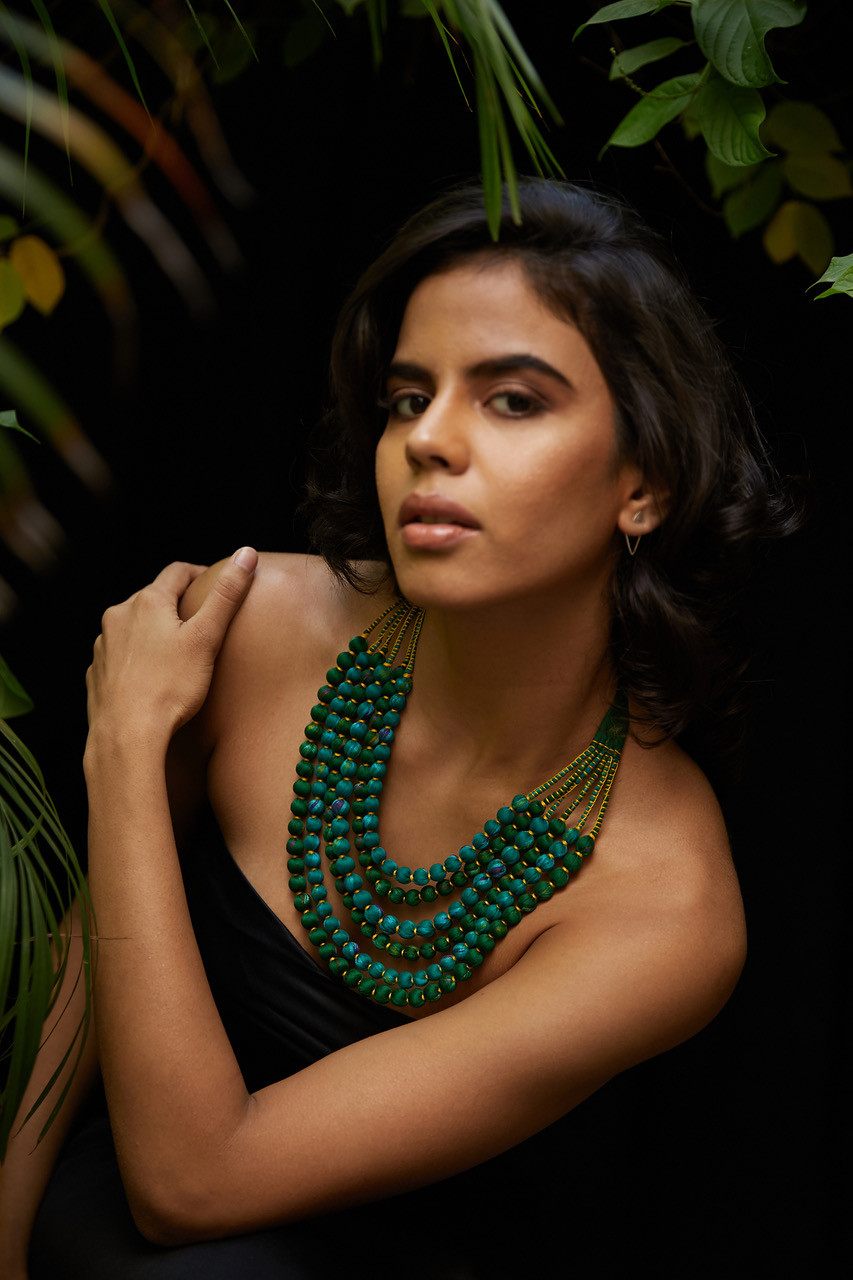 Jewelled Buddha sari necklaces