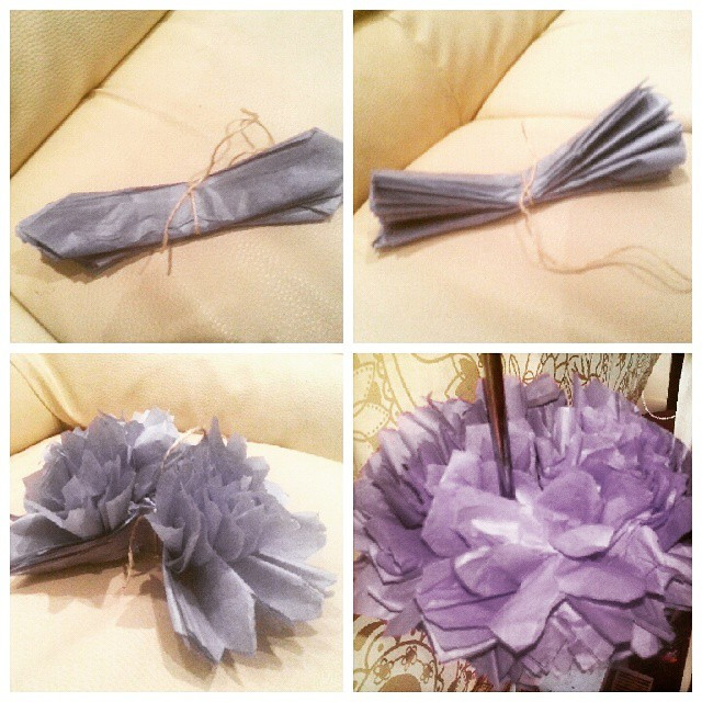 Instagram - Tissue paper pompoms - kids can make these with a little help #craft