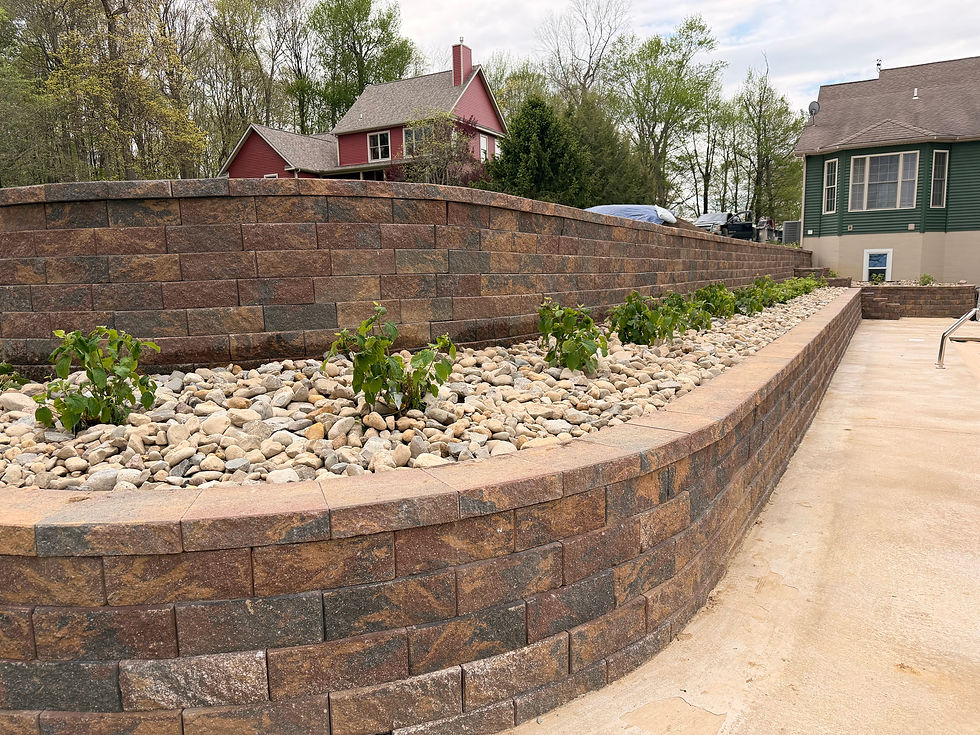 Paver Retaining Wall with Landscaping