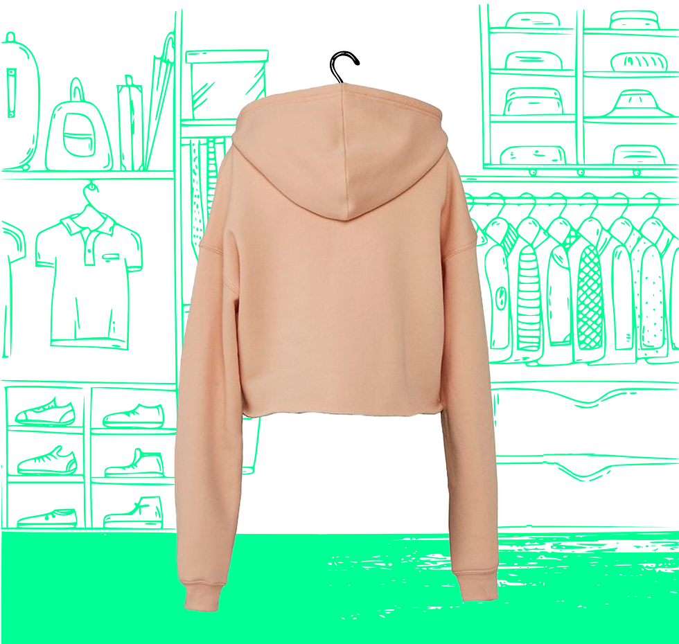 Miniature : Sweat Hoodie Crop Femme Atom Visuel Coeur Face