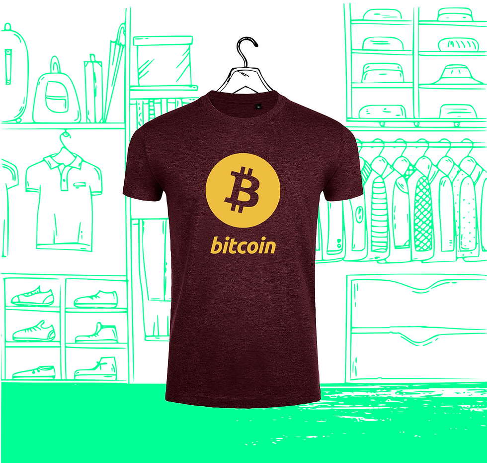 T-shirt Homme Col Rond FIT Bitcoin Or Visuel Face