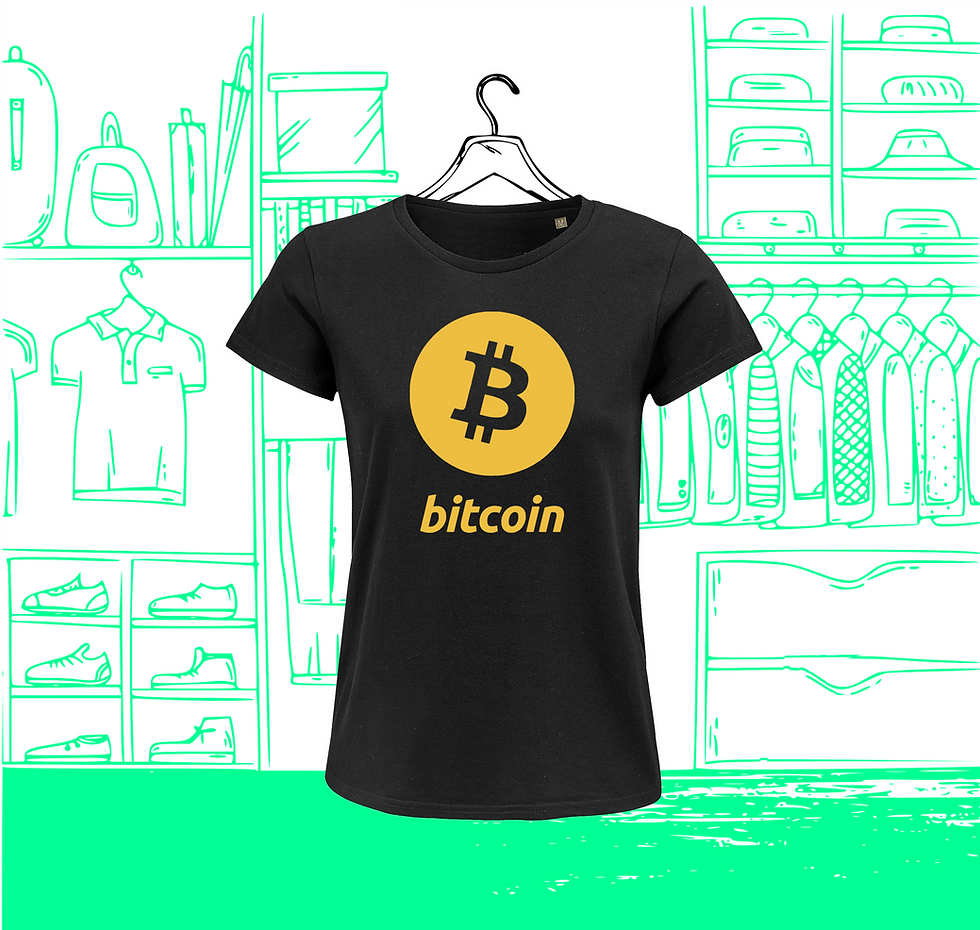 Bitcoin Gold Visual Face T-Shirt mit Rundhalsausschnitt für Damen