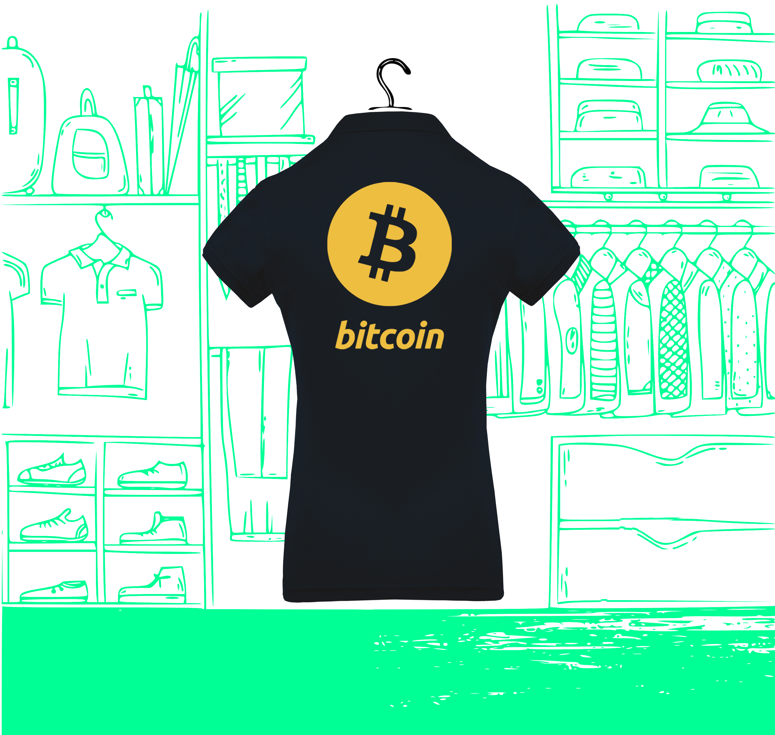 Polo Mujer Bitcoin Gold Visual Espalda