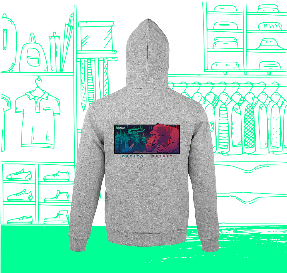 Herren-Sweatshirt mit Reißverschluss Bull vs Bear Visual Back