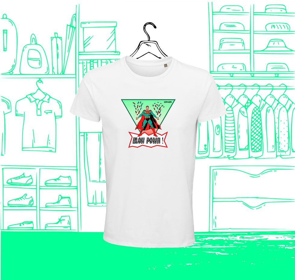 Herren T-Shirt Rundhalsausschnitt Super Elon Visuel Face