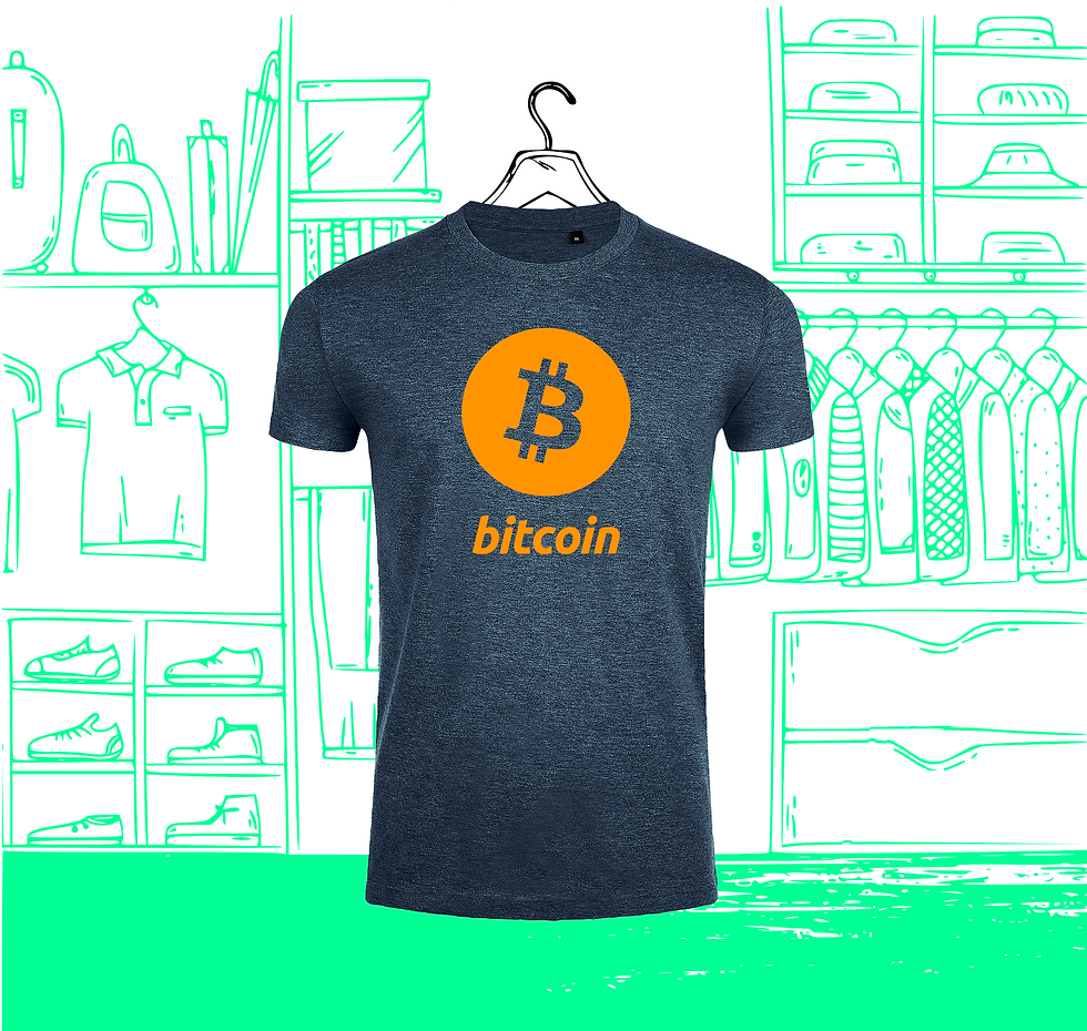 Miniatura: Camiseta Hombre Cuello Redondo FIT Bitcoin Naranja Visual Face