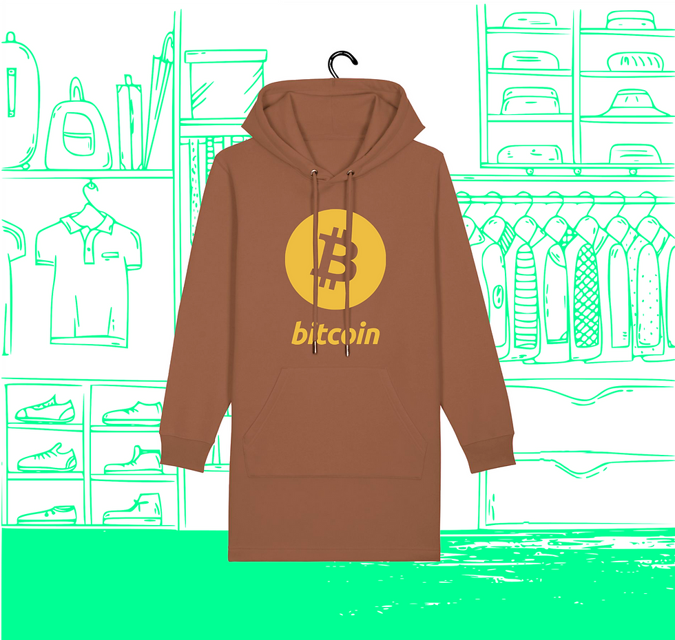 Sweatshirtkleid Damen Organic Bitcoin Gold Visual Face