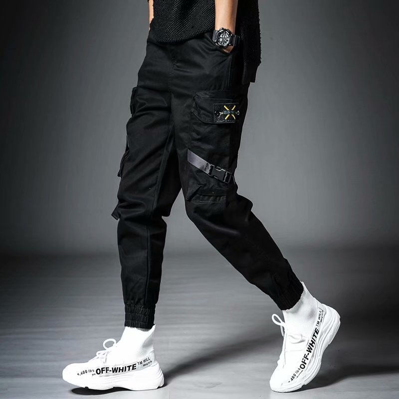 Miniatura: Calças masculinas finas moda casual jogger calças 2020 streetwear calças de c