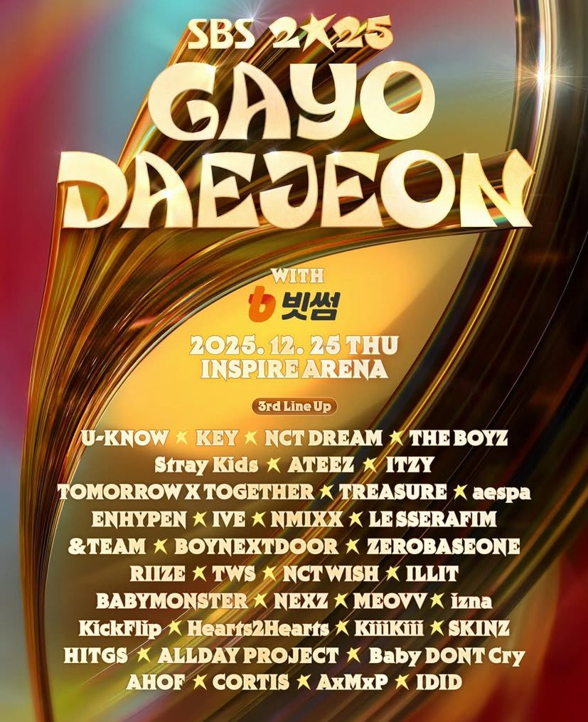 SBS Gayo Daejeon 2025 Lineup (Credits: SBS)