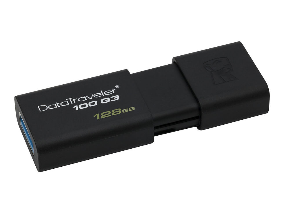Miniatyrbild: Kingston DataTraveler 100 G3 - USB flash-enhet - 128 GB - USB 3.0 - svart