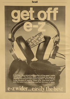 Head magazine April 1976 fourth issue back cover.