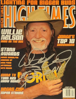 High Times magazine January 2008 autographed by Willie Nelson.