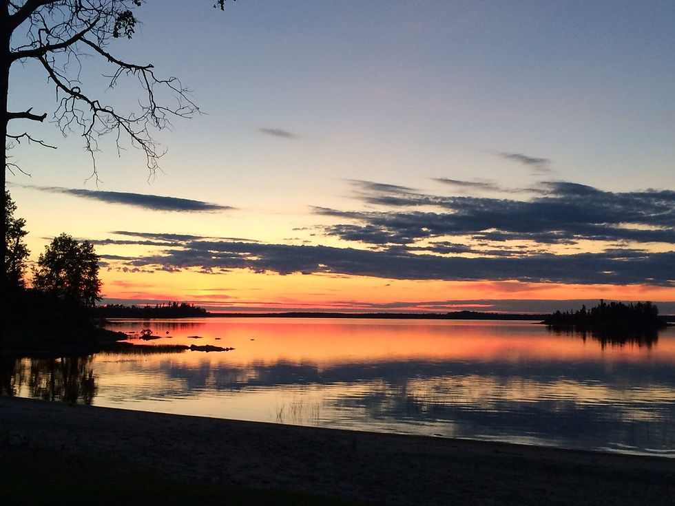 Sunset on a fly in fishing trip in Northern Ontario, Canada
