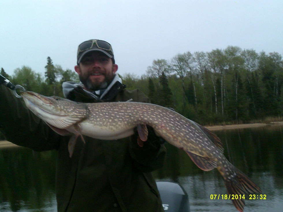 Pike fishing in Northern Ontario, Canada