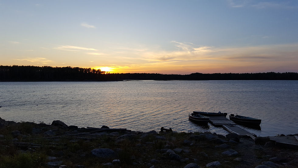 Beautiful sunset on Ogoki Lake a fly in fishing destination in Sunset Country Ontario