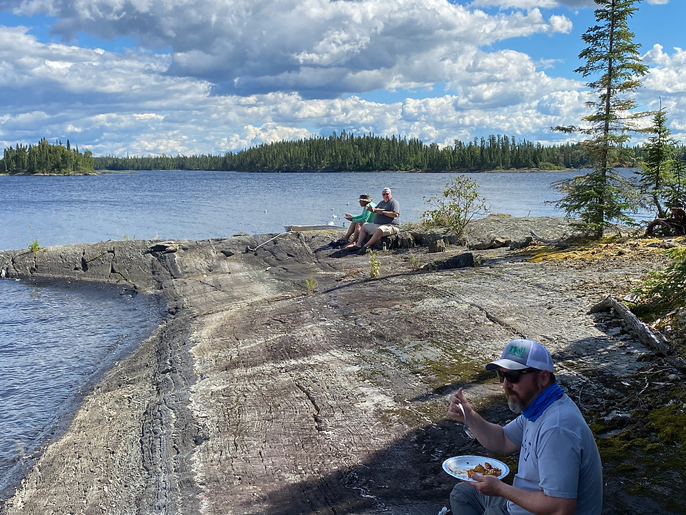 Scenic shoreline on a fly in fishing trip in Northern Ontario, Canada