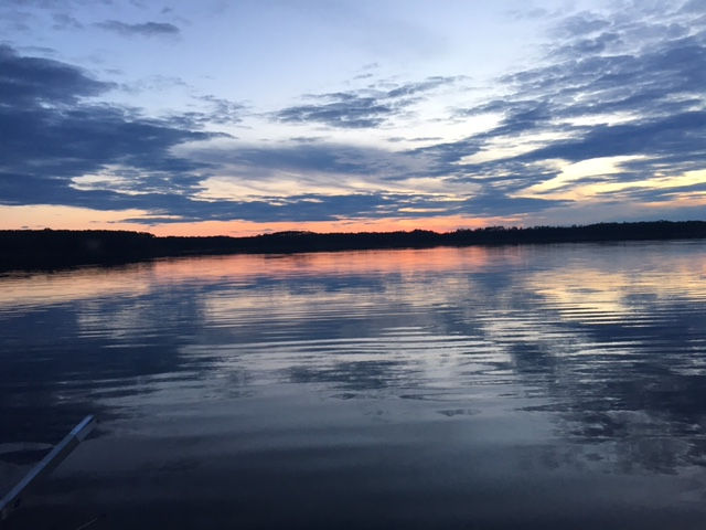 Sunset on a fly in fishing trip in Northern Ontario, Canada