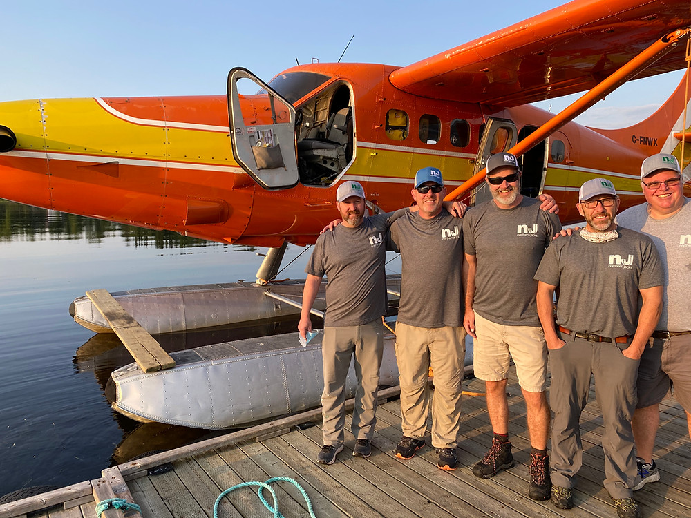 Getting ready to board a flight for a fly in fishing trip in Northern Ontario