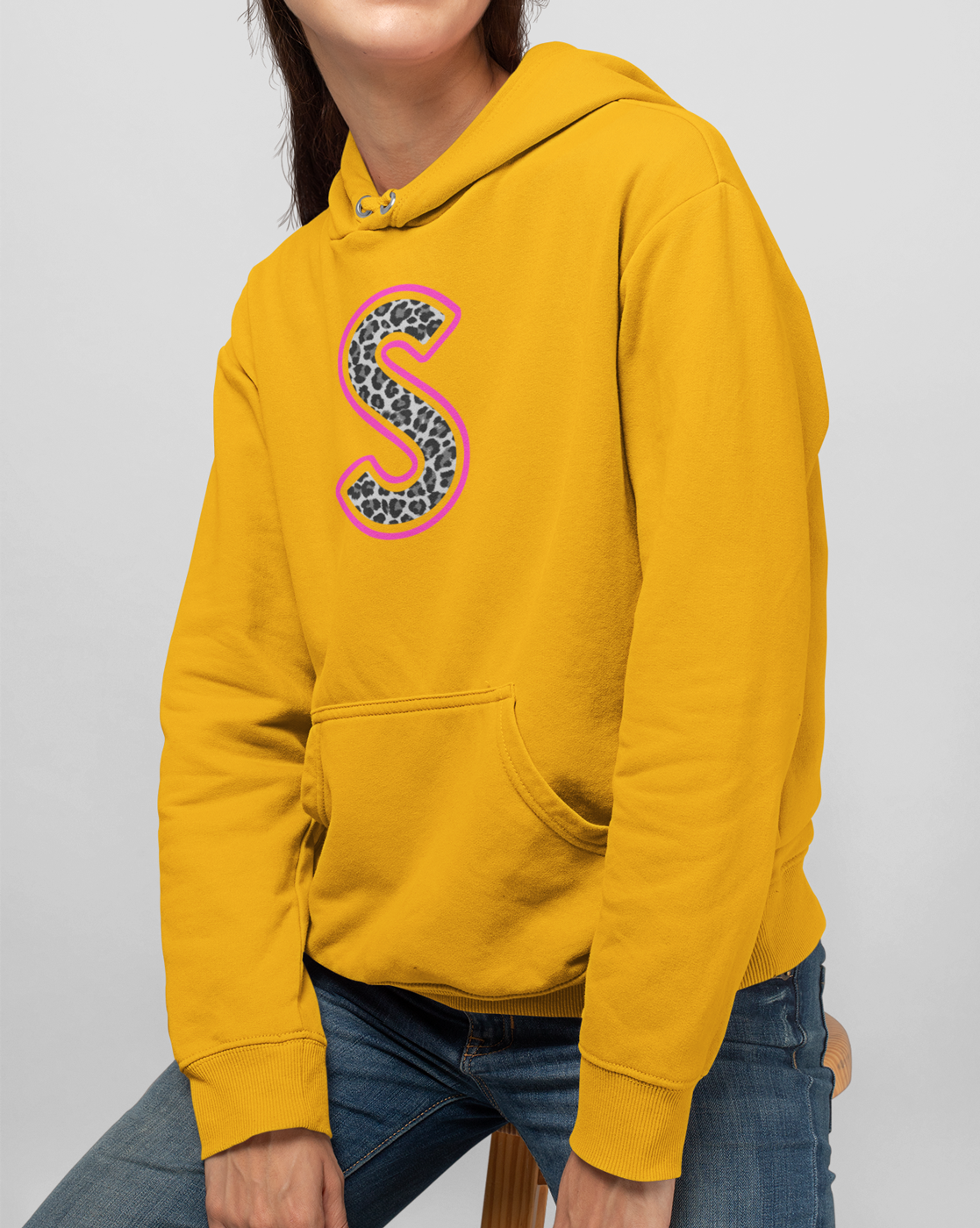 Leopard Initial Hoodie - Customise Me