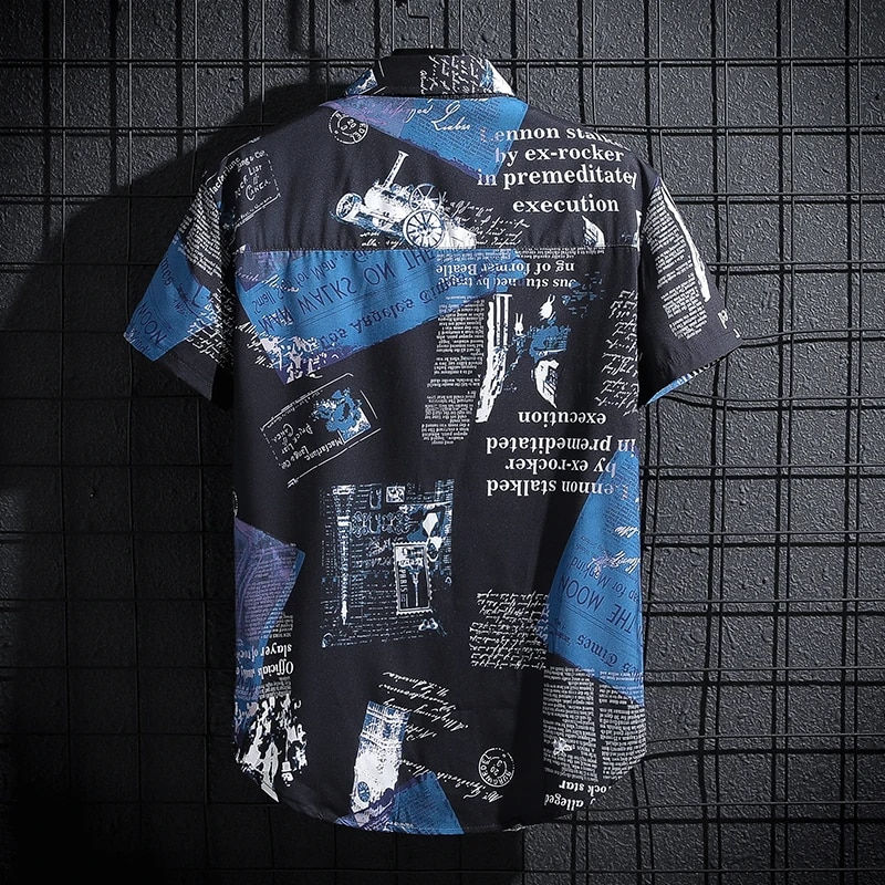 Thumbnail: Men's Short sleeve Print Shirts Thin Beach Top Seaside Leisure Men's Essential 