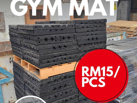 Secondhand 50mm black gym mat for sale at RM15 per piece