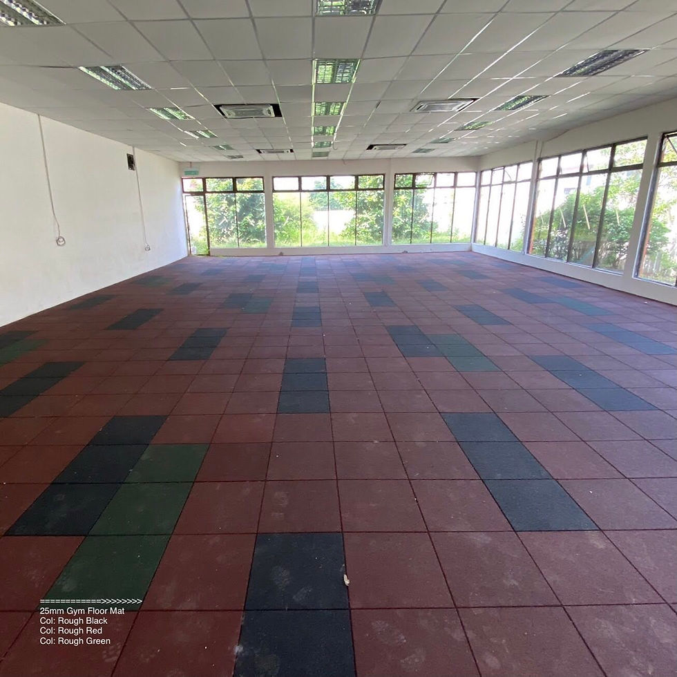 Thumbnail: 25MM RUBBER GYM FLOOR MAT - GYMFIT SQ/ 50CM X 50CM