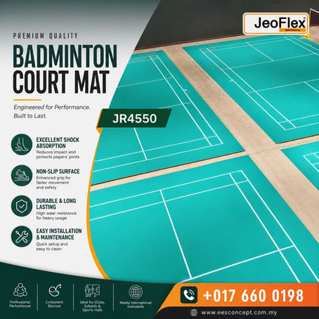 Jeoflex JR4550 portable badminton court mat features