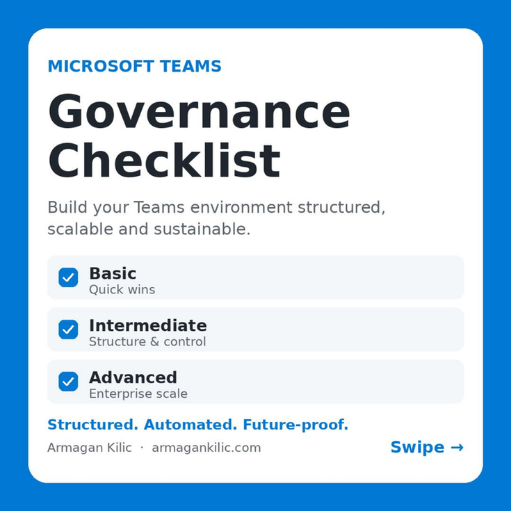 Microsoft Teams Governance Checkliste – Strukturiert, Automatisiert, Zukunftssicher