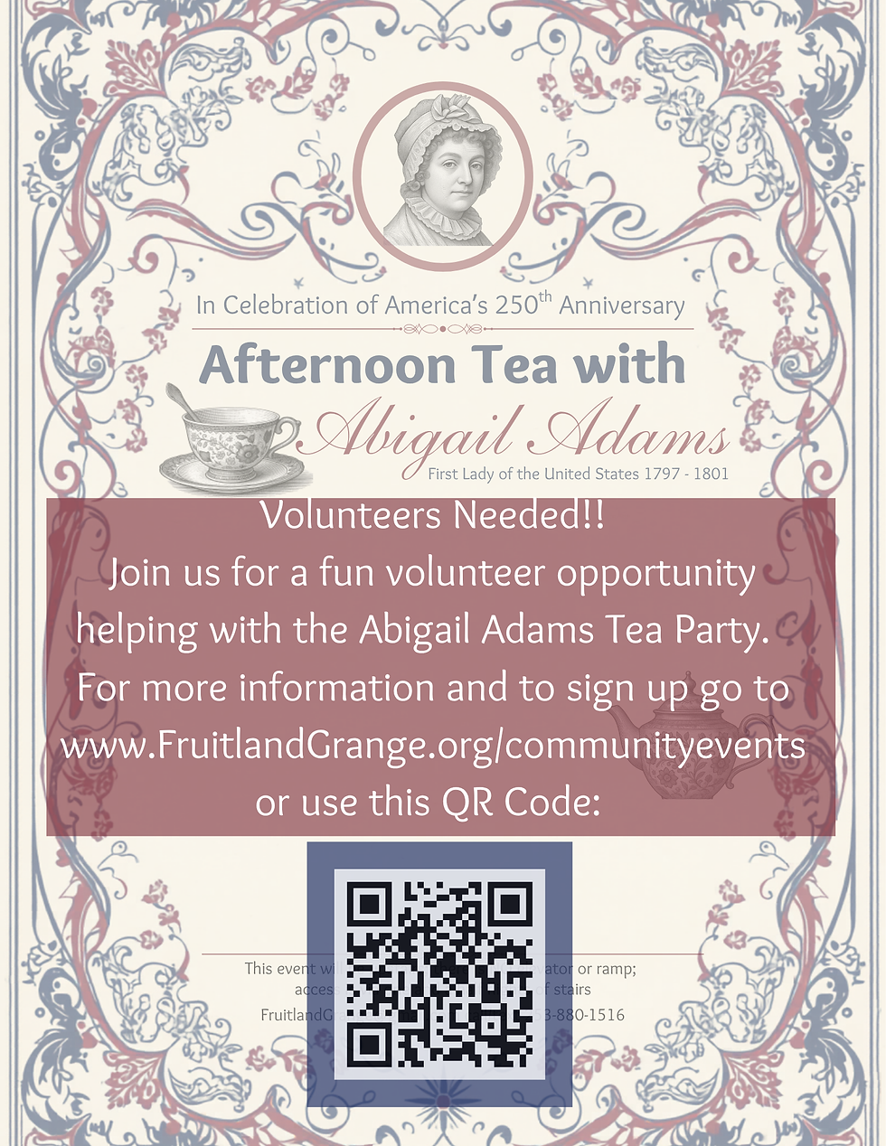 Abigail Adams Tea Party Volunteer Invitation