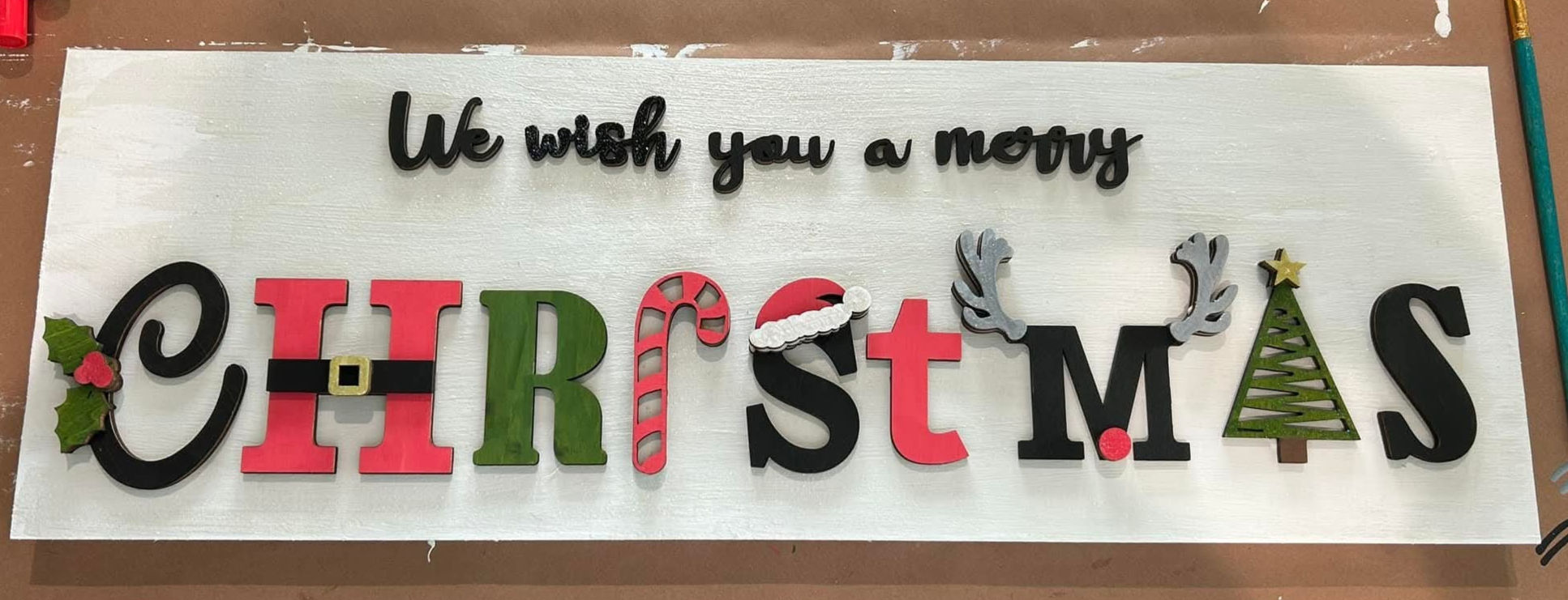 Whimsical Christmas Table Top Sign (Wood)