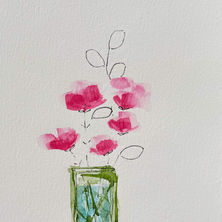 One-of-a-kind card created by delizdoodles, artist in Paris Ontario. Delicate Pinks