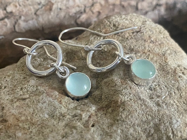 Chalcedony sterling silver earrings