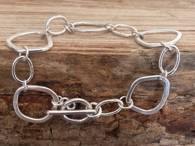 Thumbnail: Sterling silver oval link bracelet