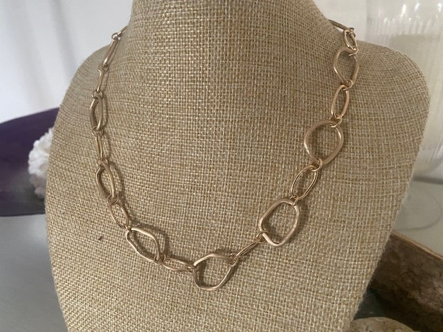 Thumbnail: Gold oval link chain necklace