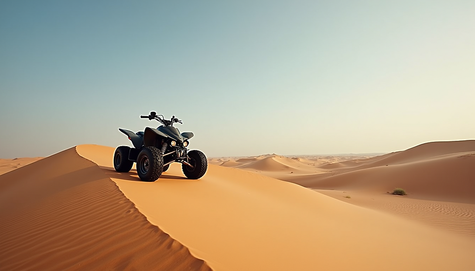 Quad bike on a sand dune in the Namib Desert