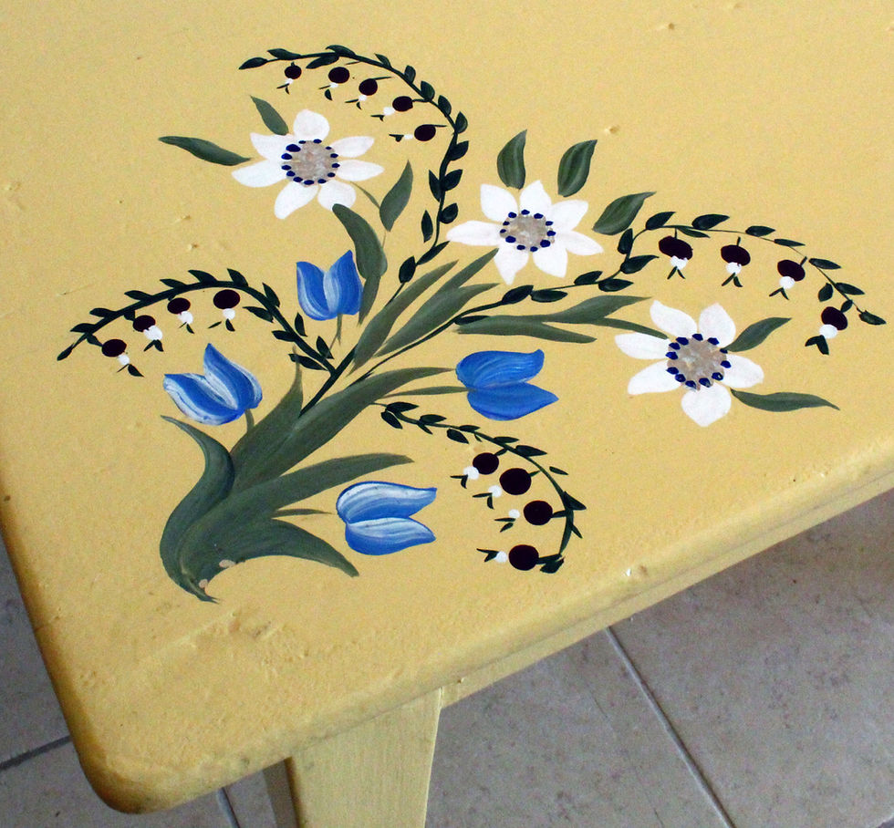 Bureau ancien bureau vintage jaune bois massif vaucluse