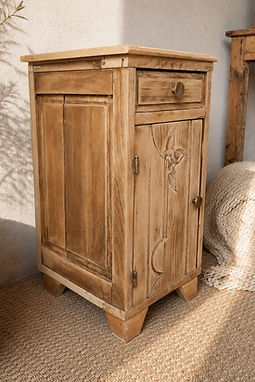 Aubepine table appoint rénové ancienne bois massif
