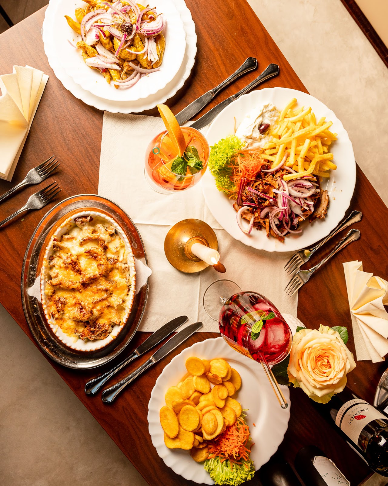 Arranged Food and Objects