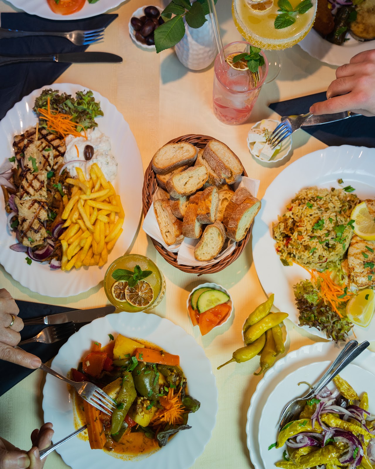 Arranged Food and Objects