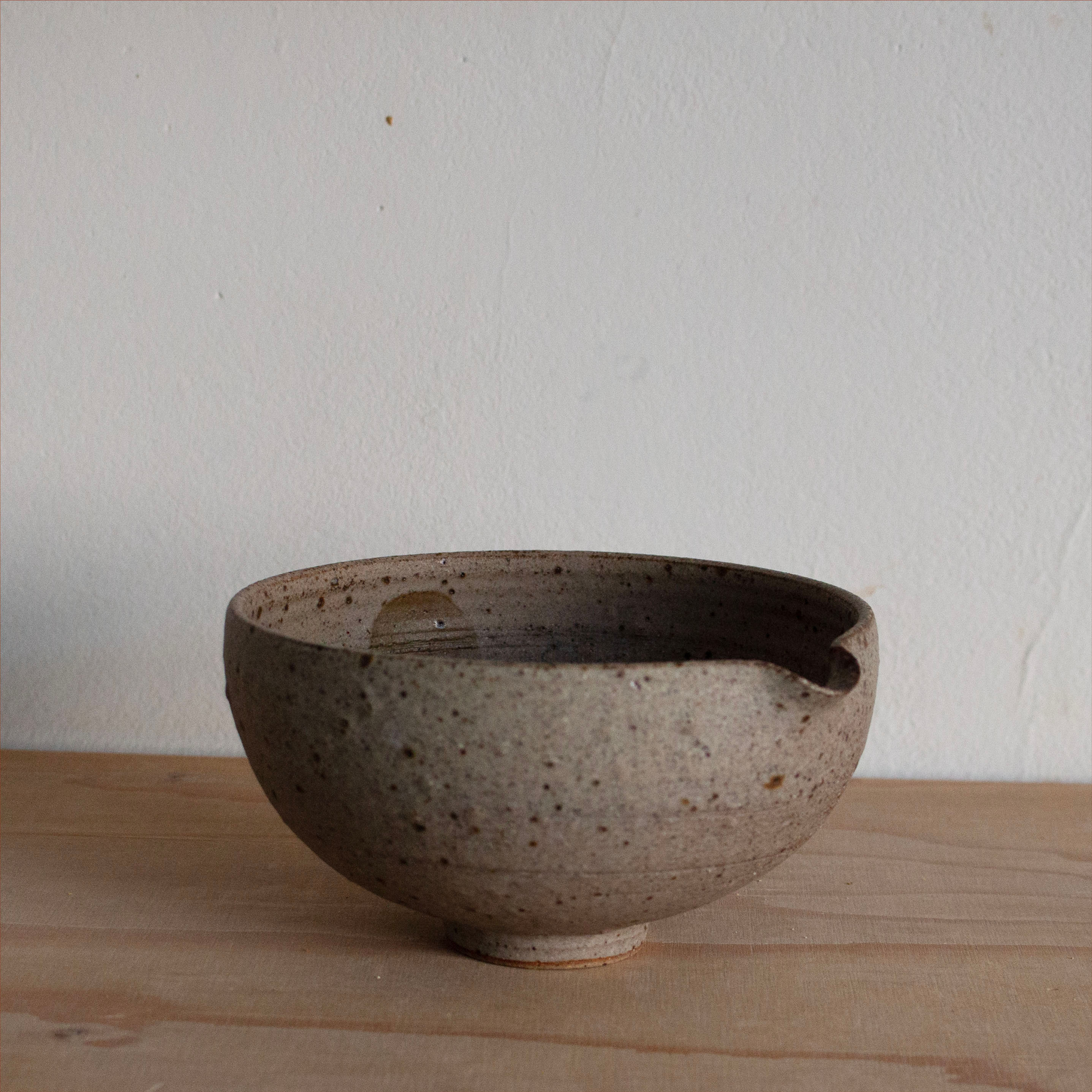 Brown spotted chawan