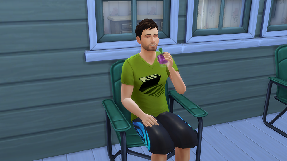 Sitting Outside and Drinking