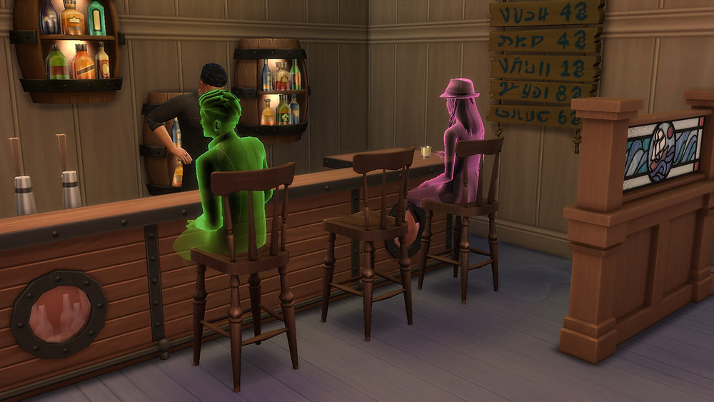 Ghosts sitting at the bar
