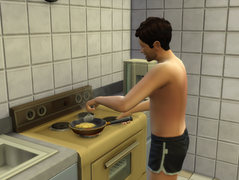 Enjoying Some Eggs and Toast