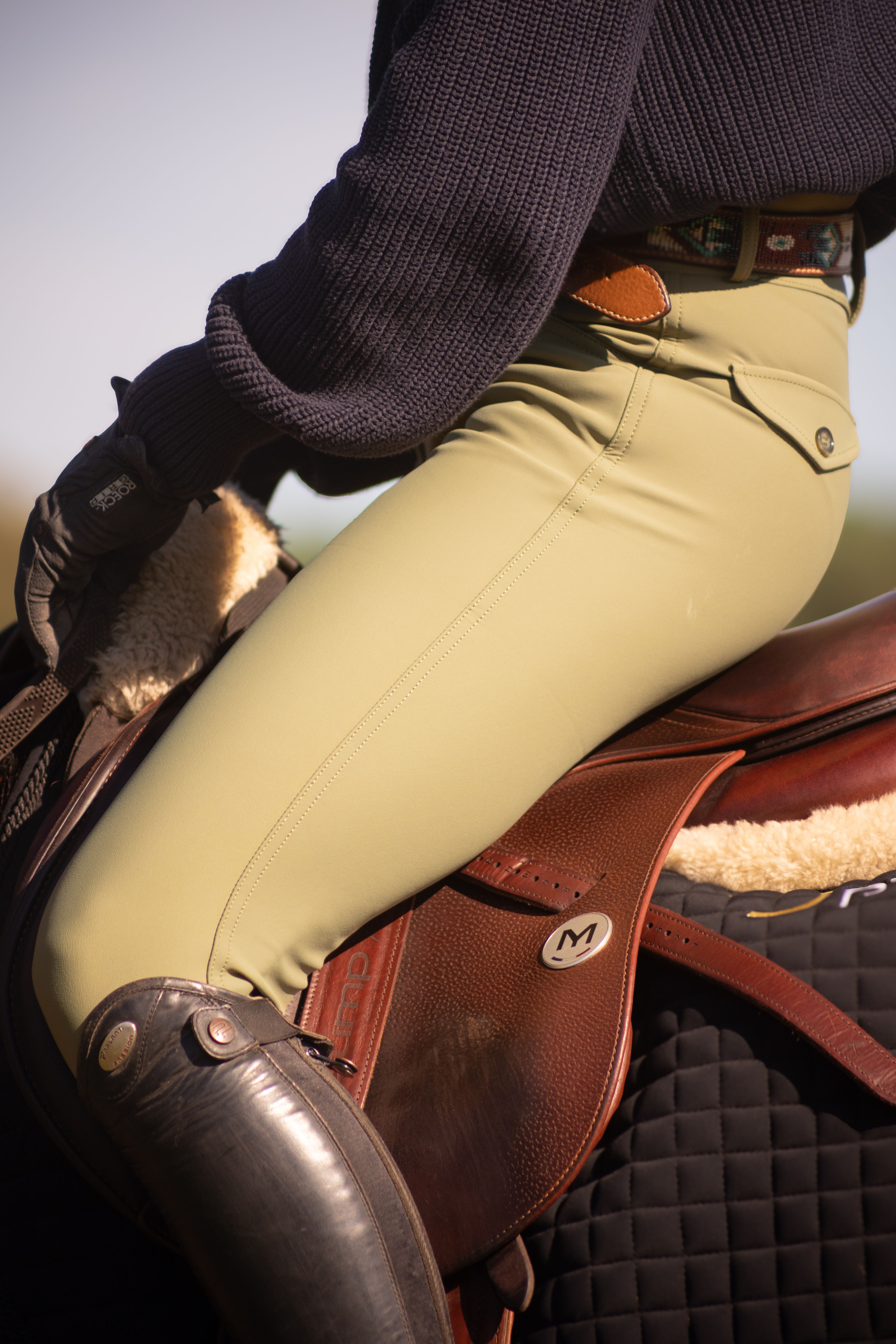 Pantalon d'équitation femme Optitro Ilma kaki