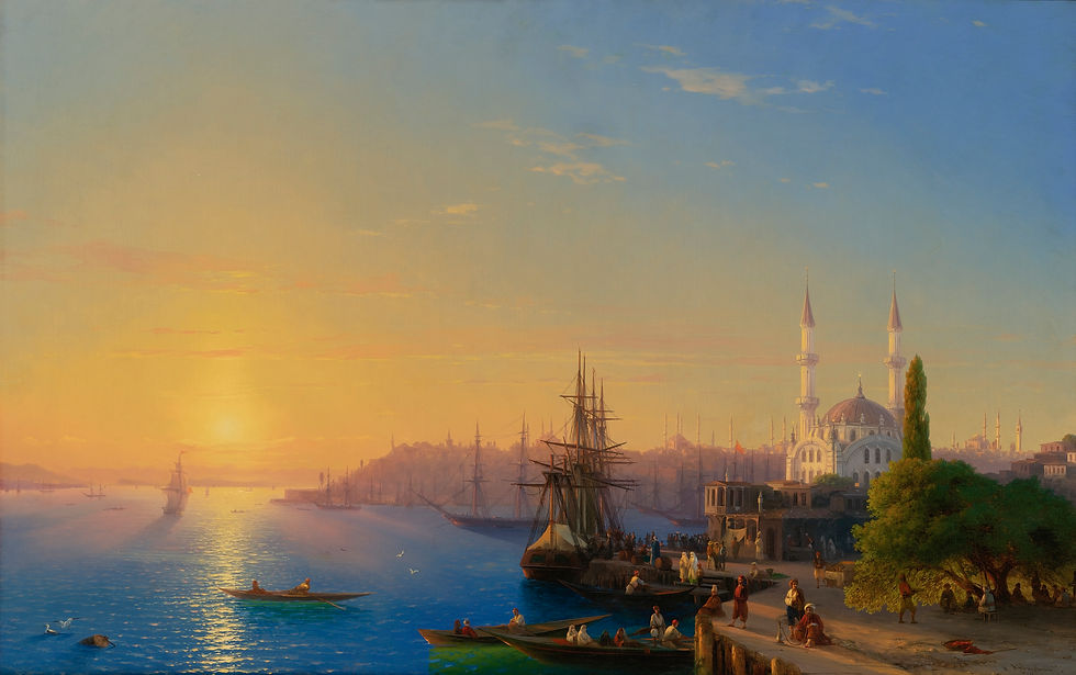 oil painting"View of Constantinople and the Bosphorus"