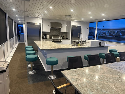 Chef's kitchen on the Meticulous yacht